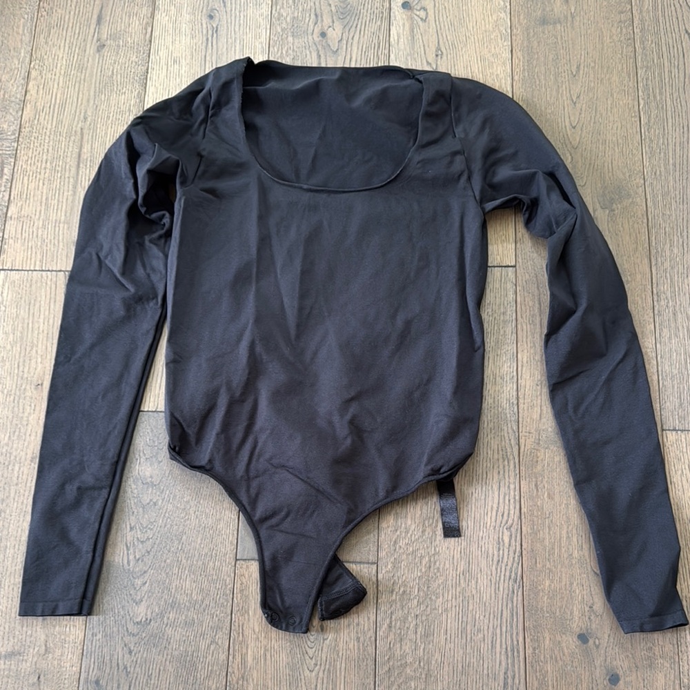 SKIMS Black Long Sleeve Bodysuit